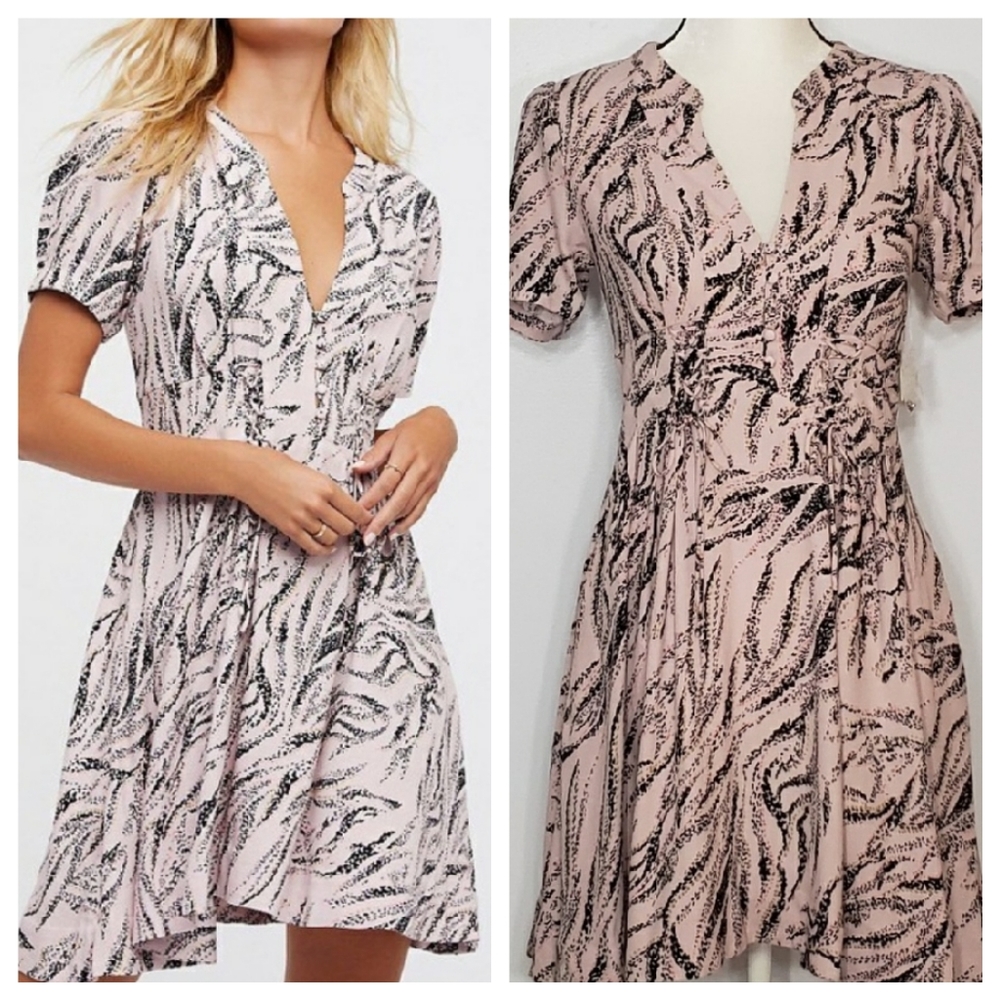 FREE PEOPLE multicolor dream girl mini dress sz 0